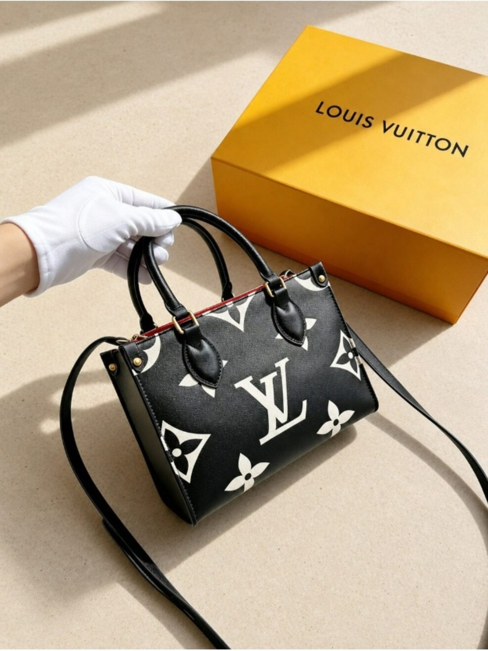 Louis Vuitton Black & White Monogram Mini Satchel